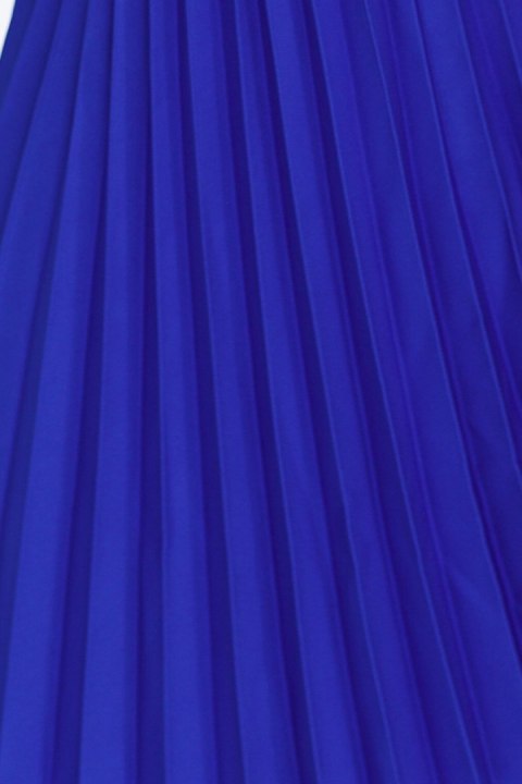 311-16 LILA Plisowana sukienka z krótkim rękawkiem i paskiem - CHABROWA