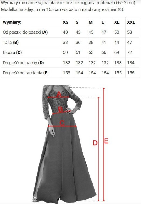 643-8 Elegancka wieczorowa suknia maxi z rozcięciem i różami - chabrowa